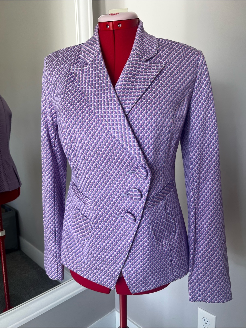 CAbi Quilted Lavender Tailored Blazer